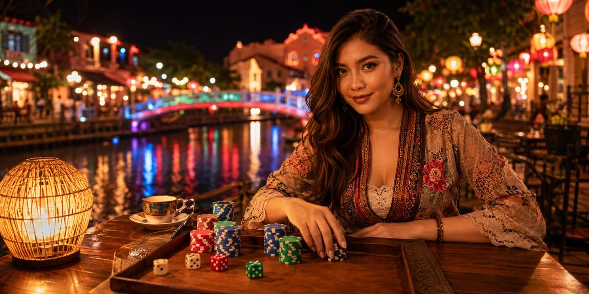 Suasana permainan meja kasino di Melaka termasuk Blackjack dan permainan kad lain